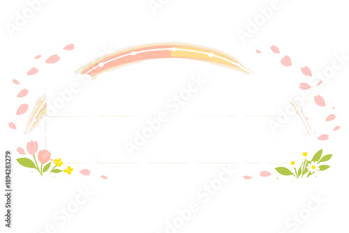 Spring Marketing Planner. Social media content planner board with blank post tiles and a glowing schedule arc, petal sparkles