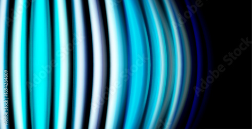 Abstract lines create dynamic visual effect. Gradient blues transition from light to dark, suggesting movement, depth. Minimalist composition.