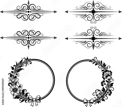 Big Set of Vintage Floral Dividers and Ornamental Page Decor