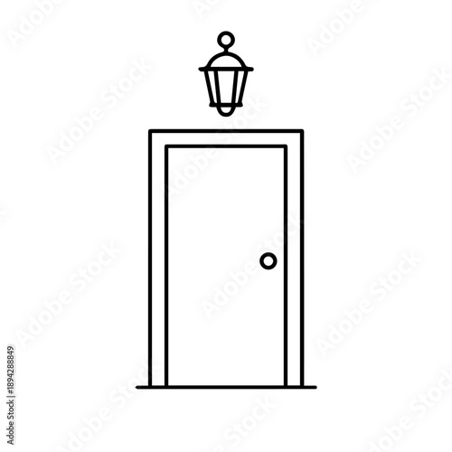 Lantern above the door line icon vector on a white background
Vector line icon