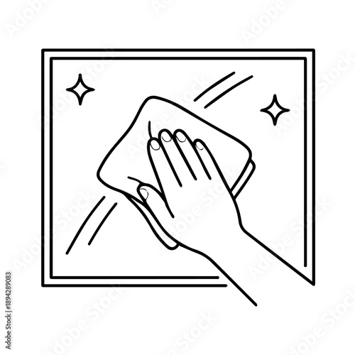 Wiping the window line icon vector on a white background
Vector line icon