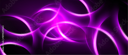 Abstract purple swirls, flowing lines create dynamic energy. Soft gradients, luminous shapes suggest movement, depth. Modern design.