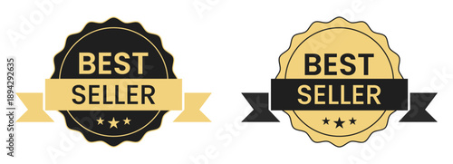 Elegant Gold and Black Best Seller Labels for Retail Promotion