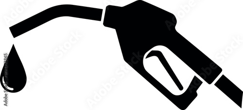 Gas nozzle fuel pump vector silhouette black and white Cricut design, gasoline drop icon