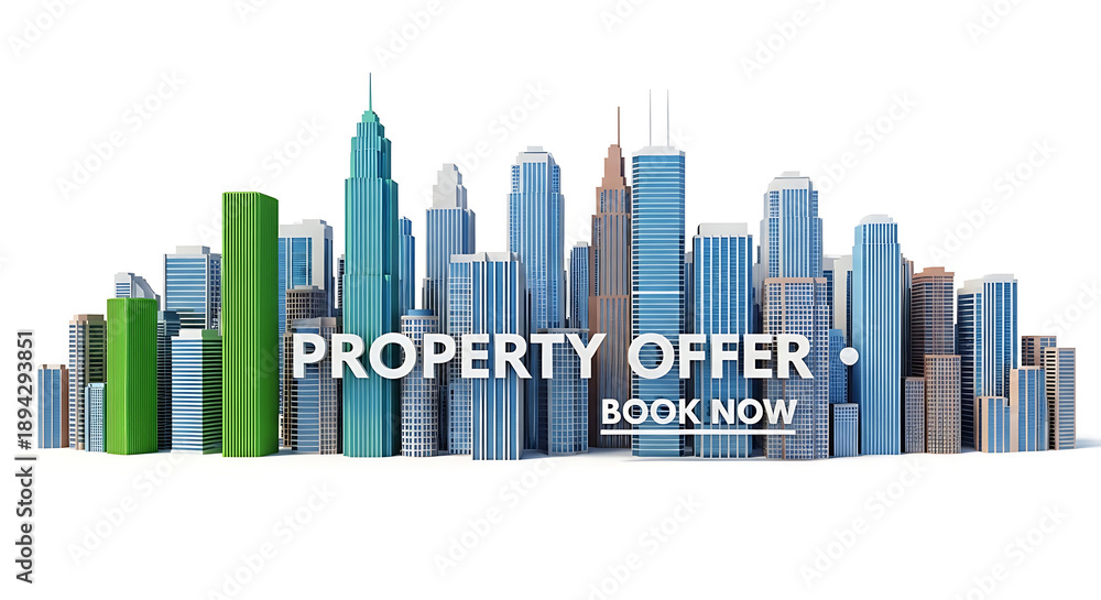 Fototapeta premium City Skyline Property Offer Real Estate Investment