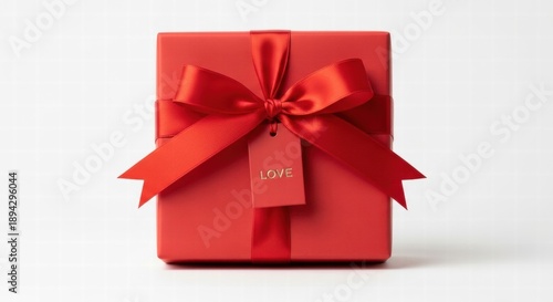Red gift box with 