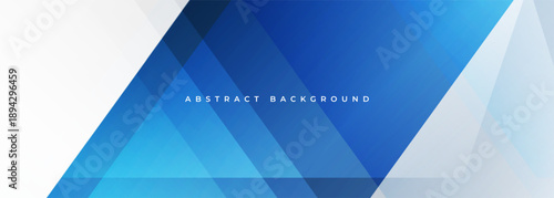 White modern abstract wide banner with blue line and geometric shapes. White and blue abstract background. Vector illustration