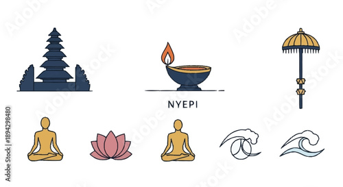 Nyepi Day of Silence Balinese Hindu Temple Meditation