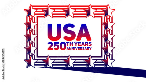 Usa 250th anniversary emblem with stars and stripes border Vector