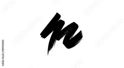 Japanese Kanji Character Hotoke or Butsu Calligraphy Brush Stroke, Symbolizing Buddha or Buddhist on Isolated White Background