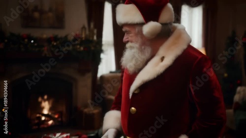 Wallpaper Mural Santa Claus Holding Christmas Gift Torontodigital.ca