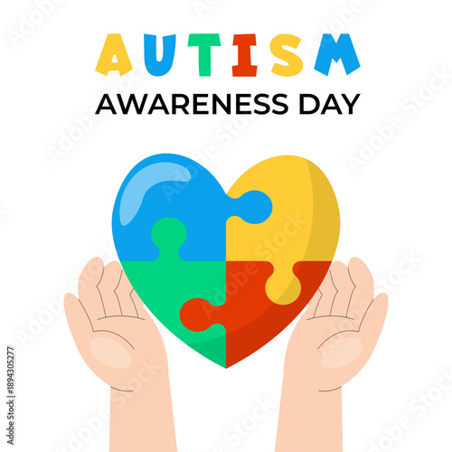 Vector illustration on the theme of World Autism awareness day observed each year on April 2nd across the globe.