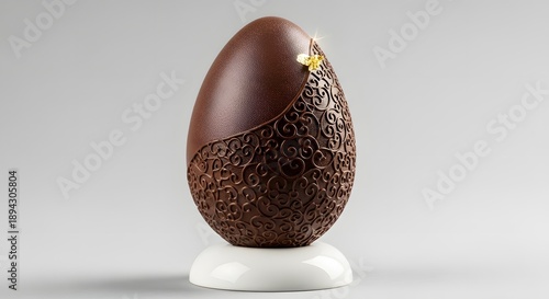 Wallpaper Mural Elegant Easter chocolate egg with subtle texture, neutral background Torontodigital.ca
