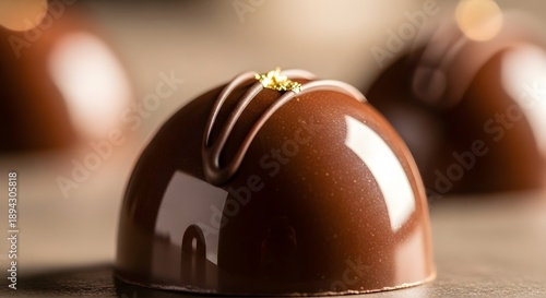 Wallpaper Mural Close-up of chocolate bonbon with glossy finish, high-end food photography Torontodigital.ca
