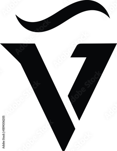 A stylized black logo featuring a unique combination of letters and symbols