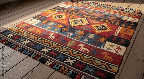 Traditional Patterned Rug Close-Up
