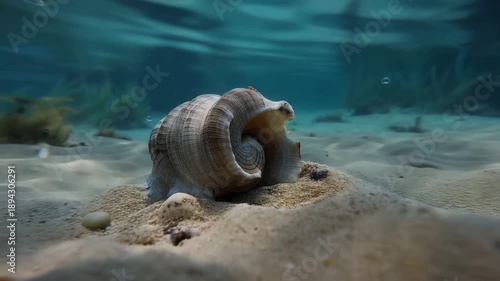 Wallpaper Mural Marine Shellfish on Seabed in Clear Blue Water Torontodigital.ca