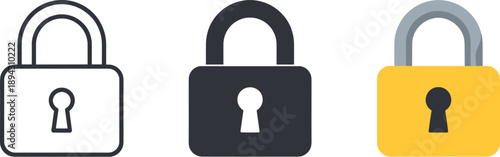 Three identical padlocks aligned side by side illustrate secure password protection and personal access safety in digital