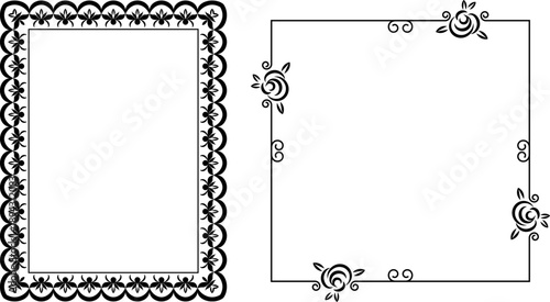 vector vintage frames black on a white background