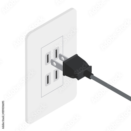 コンセントとプラグ・アイソメトリック