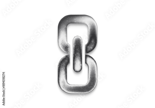 Chrome metal 3D logo effect Mockup of Chain.	