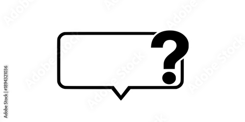 Speech bubble frame with question mark, asking and admiration signs, query FAQ
