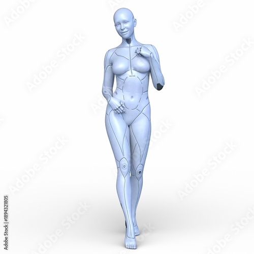 女性サイボーグ　3DCGレンダリング