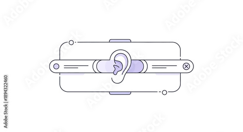 Hearing Aid Technology Abstract Audio Sound Wave Waveform Line Art