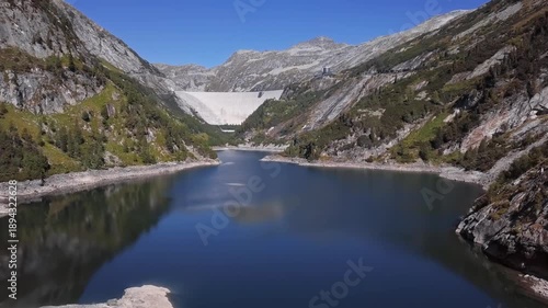 Flight over Kolnbrein Dam and Kolnbreinspeicher lake in Carinthia, Austria. 2.5x speeded up from 24 fps.