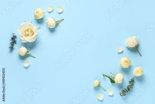 Frame made of white rose fl...