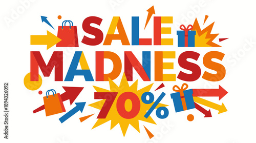 70% Off on Products - Colorful Graphic Design for Promotions