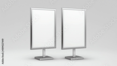 Outdoor advertising lightbox, POS. Isolated on white background. POI. Multimedia stand template.
