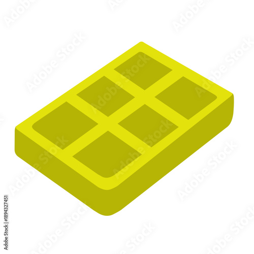 A simple vector illustration of a golden waffle with a clean grid pattern and soft shading, isolated on a white background, ideal for breakfast, dessert, food menus, or branding designs.