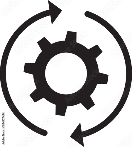 Gear with Circular Arrows Icon