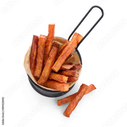 Deep fryer basket with tast...