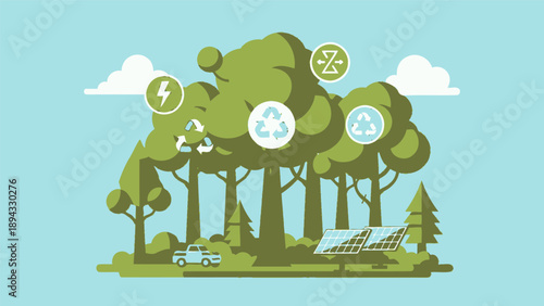 Sustainable Eco Friendly Green Energy Concept.