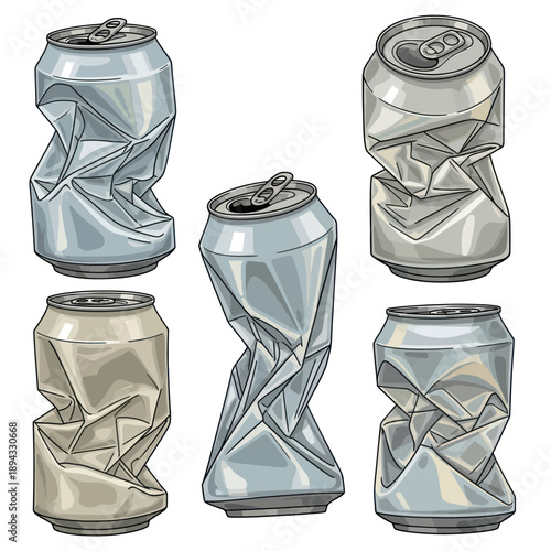 Crushed Aluminum Cans Collection