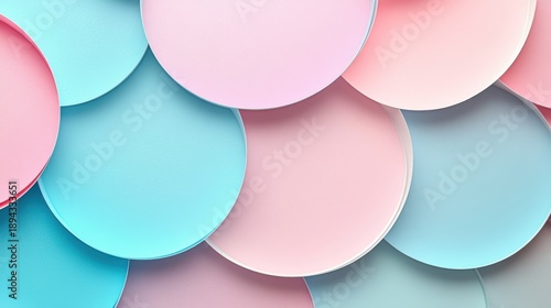 Overlapping ovals in pastel colors arranged from bottom right to top left for a balanced look