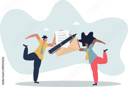 Business people sign a contract.life and employment of people.