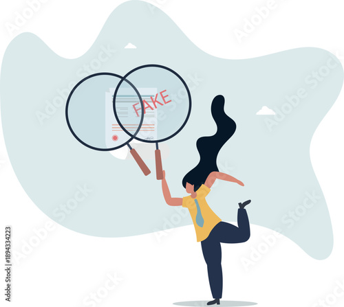 Fake document, wrong information verification or fake news inspection, fraud and illegal reports concept.life and employment of people.