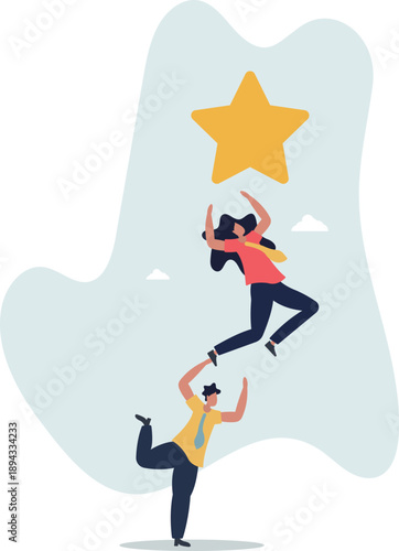 Employees are trying to earn another Gold Star. Feedback concept.