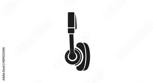 Minimalist Black and White Headphone Icon for Audio and Music.