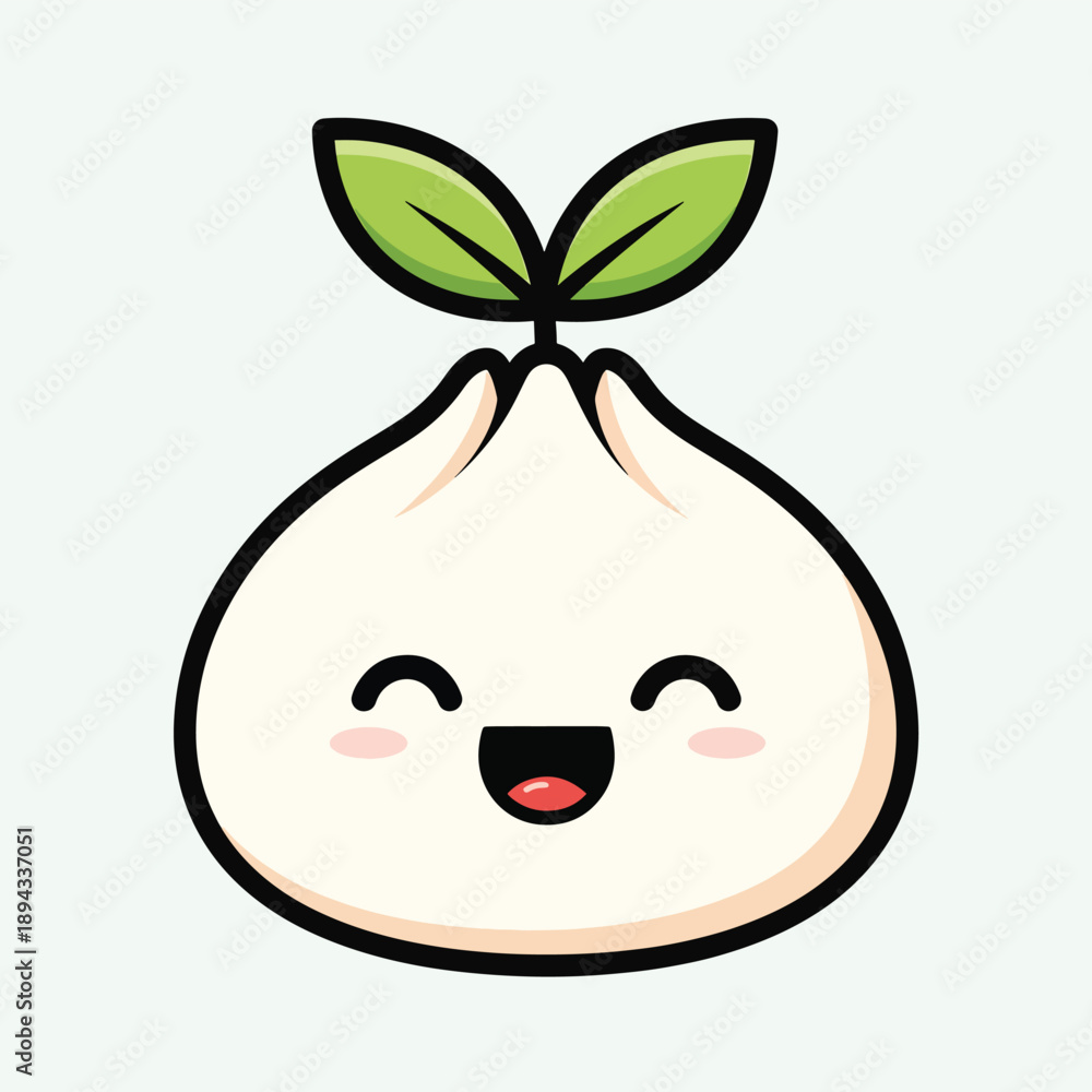 Fototapeta premium Cute Cartoon Dumpling Character