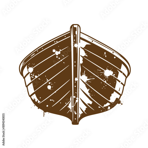 Vintage Grunge texture grungy illustration of a vintage motorcycle helmet with white splatters isolated on white background