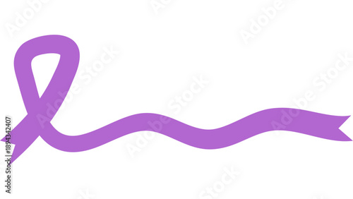 Purple ribbon symbolizing cancer awareness on World Cancer Day, vector illustration