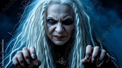 portrait of a witch on a dark background