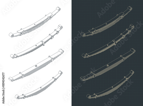 Leaf springs isometric drawings