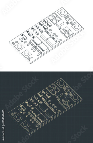 Lithium-ion battery protection circuit isometric drawings