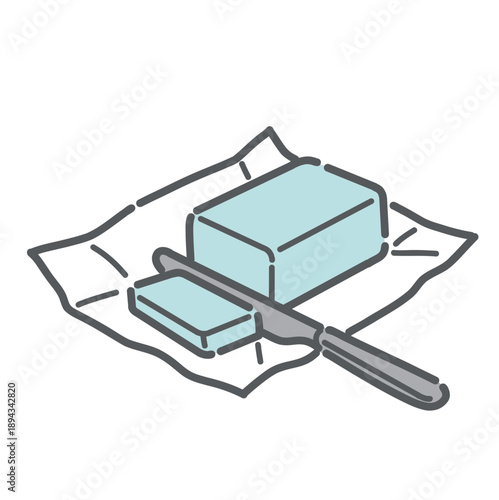 バターのイラスト（動物性脂肪/飽和脂肪酸/乳製品）