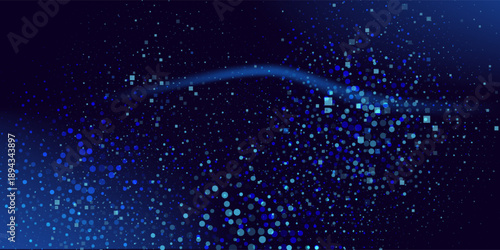 Abstract Digital Circles of Particles with Noise. Futuristic Circular Sound Wave. Big Data Visualization.Crypto Currency Concept. Vector Illustration.